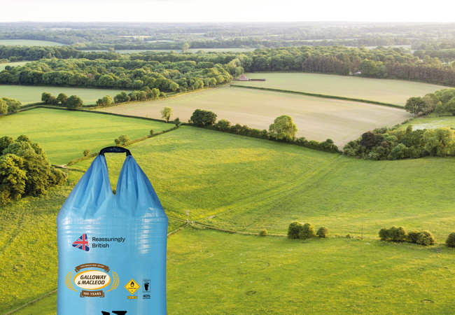 brand graphic for g&m and cf blue bag with field in background